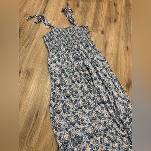 Smocked Floral Midi Dress